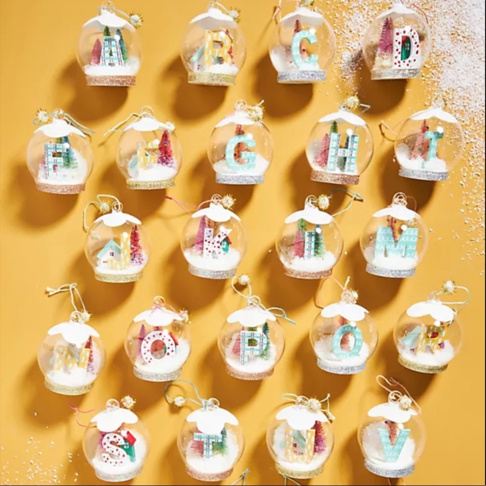 Anthropologie Monogram Snow Globe Ornament - Picture 2 of 2